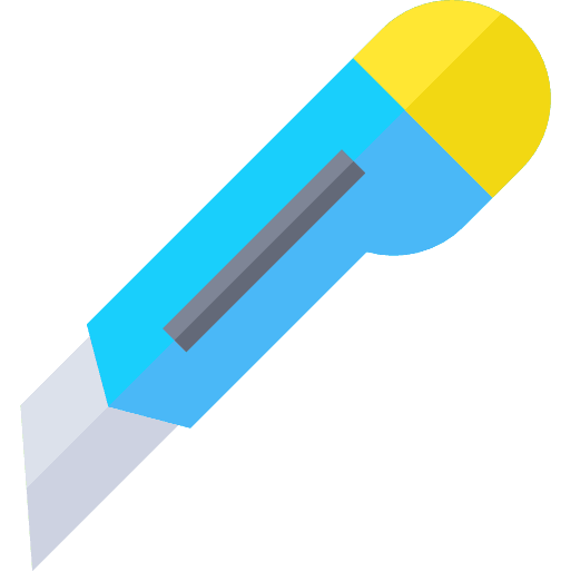 Cutter files and folders art and design business and finance icon