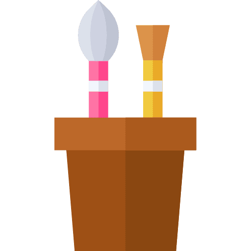 Pencil case art and design education office material icon