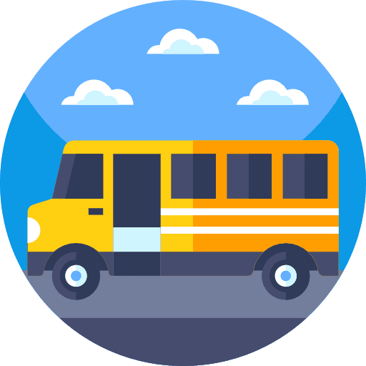 School bus automobile education back to school icon