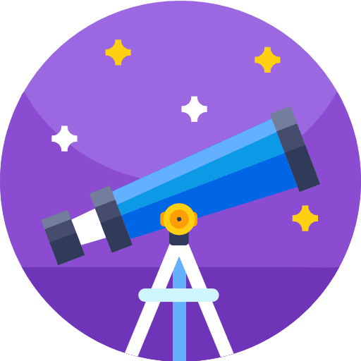 Telescope astrology planet electronics icon