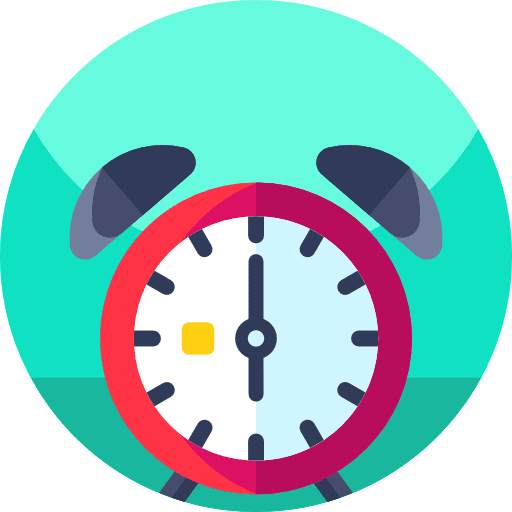Alarm time and date alarm clock icon