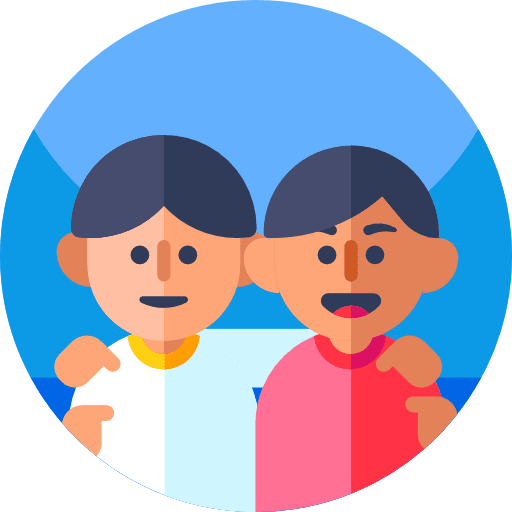 Friends boy brotherhood smiles icon