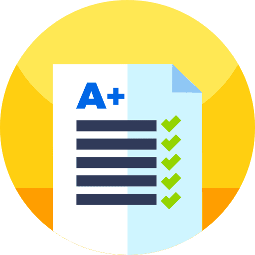 A+ score grades test icon