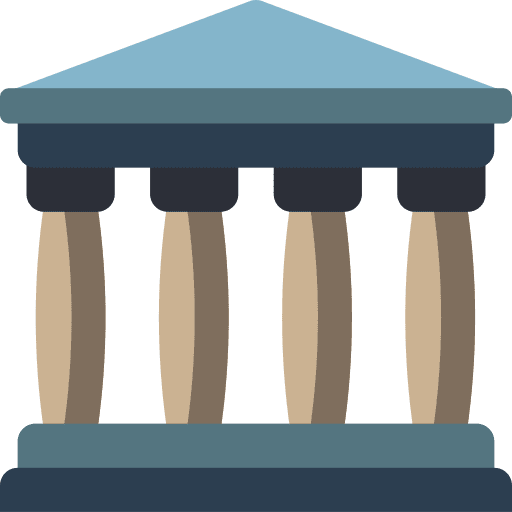 Greek temple greek roman bank icon
