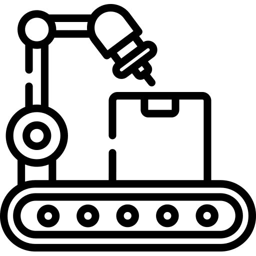 Factory machine packaging electronics industrial icon