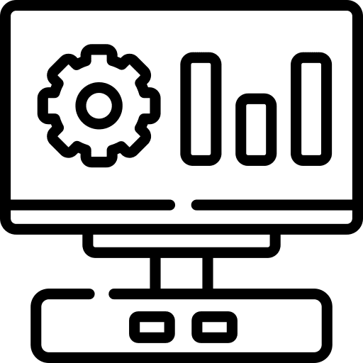 Monitor cogwheel technology gear icon