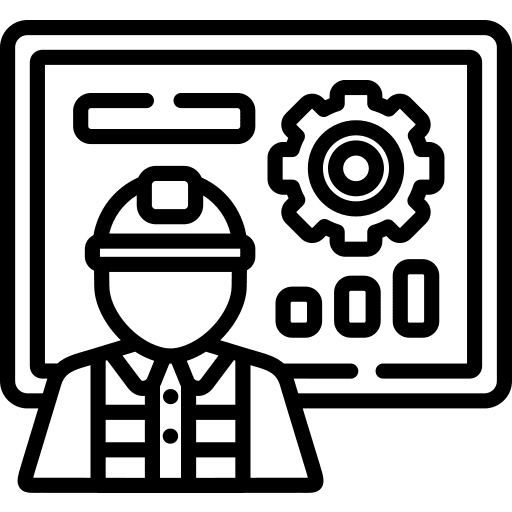 Presentation industry helmet graphic icon