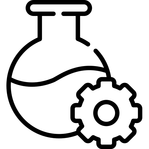 Research industry cogwheel tools and utensils icon