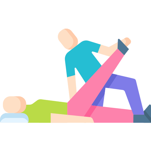 Healthcare and medical massage recovery injury icon
