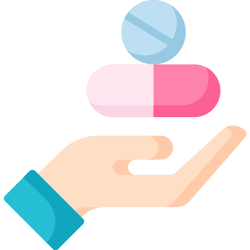 Hand medicines pill healthy icon