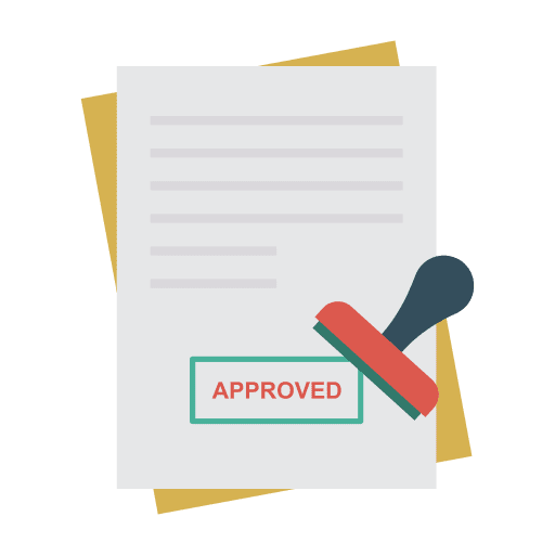 Approved approve files and folders business icon