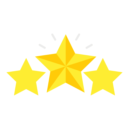 Rank star three stars shapes and symbols icon