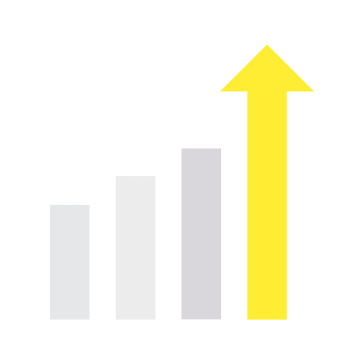 Growth bar chart diagram report icon