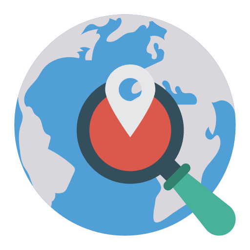 Map multimedia planet earth searching icon
