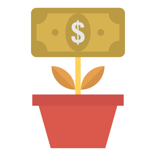 Growth plant growth money icon