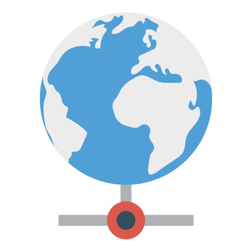 Internet worldwide multimedia globe grid icon