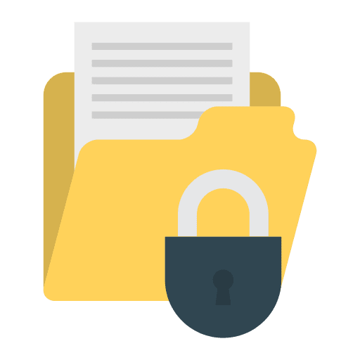 Lock message paper sheet icon