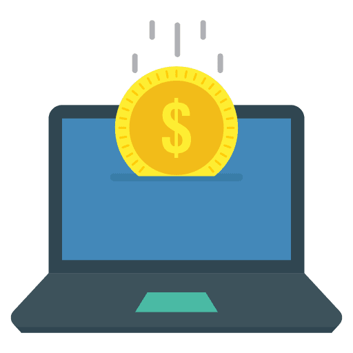 Online payment commerce and shopping online transfer icon