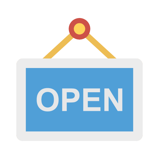 Open business signaling sign icon