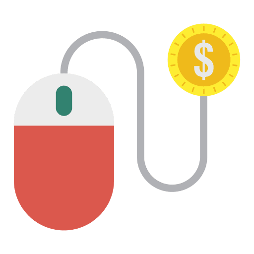 Pay per click coin electronics computer icon