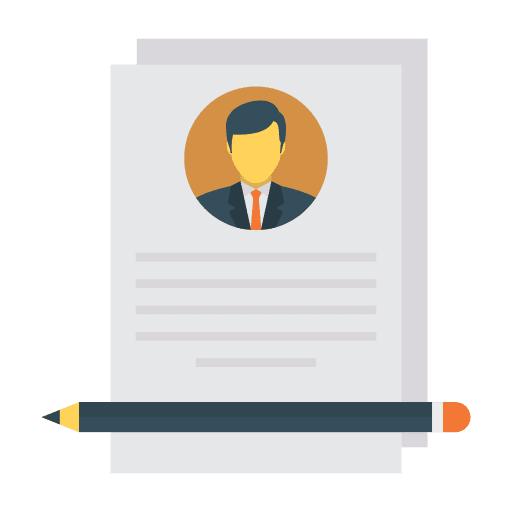 Resume business files and folders personal profile icon