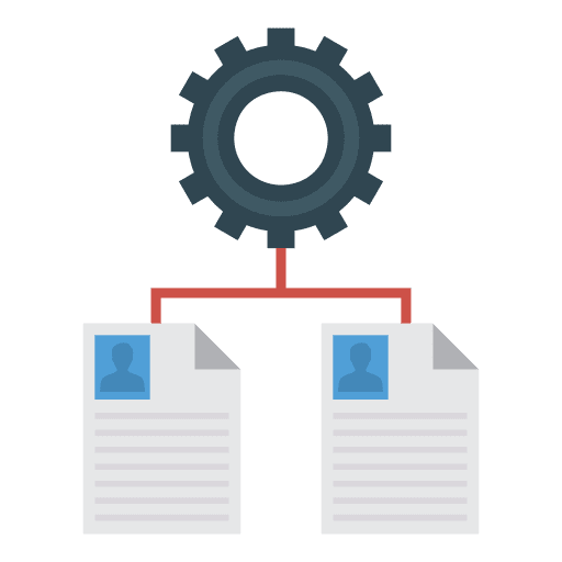 Setting paper files and folders cogwheel icon