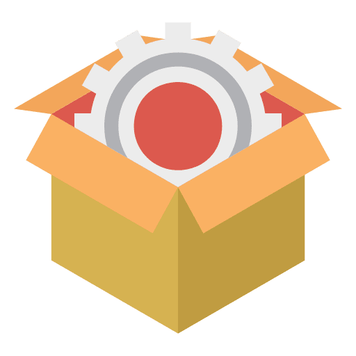 Setting tools gear shipping and delivery icon