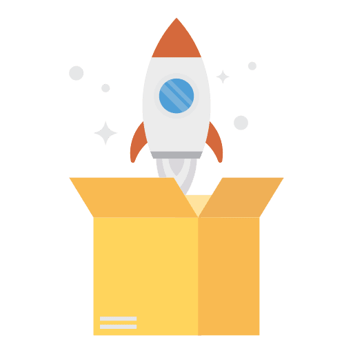 Startup transportation box business and finance icon