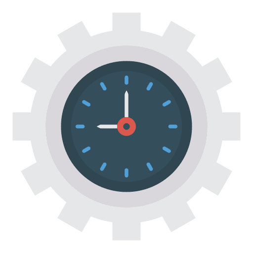 Time time and date cogwheel gear icon