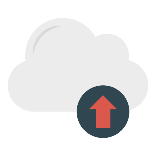 Upload multimedia cloud computing north icon