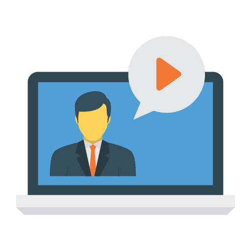 Video headphones laptop computer icon