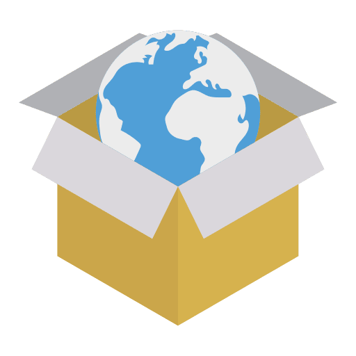 World packing shipping and delivery world grid icon