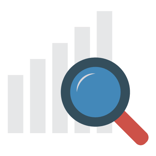 Analytics search benchmark loupe icon