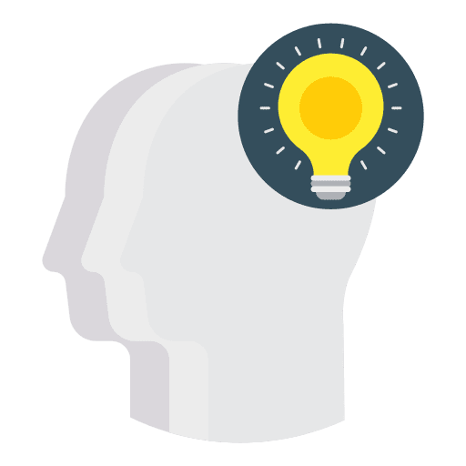 Creative intuitive people light bulb icon