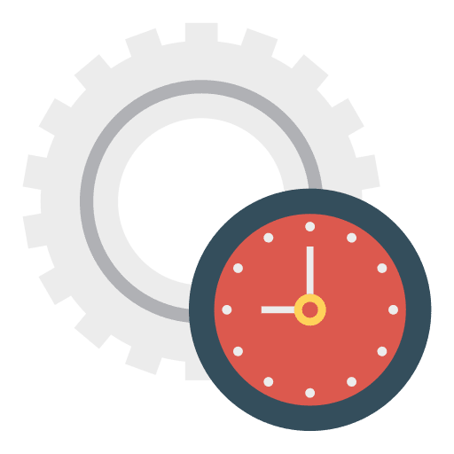 Deadline stopwatch gear construction icon