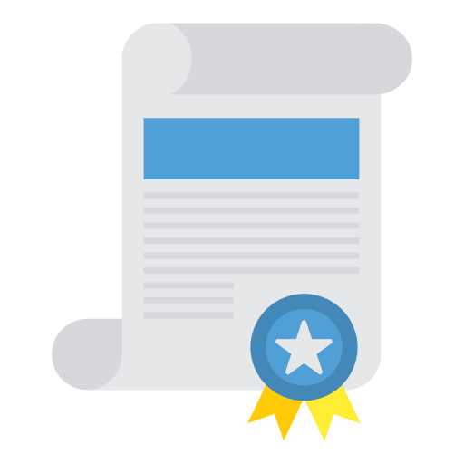 Degree education document certification icon