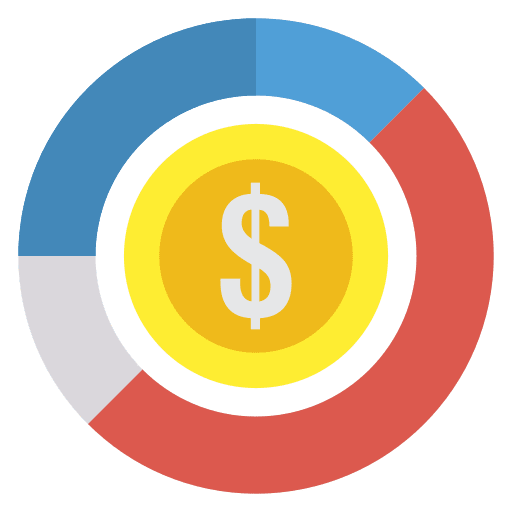 Dollar margin chart statistics icon