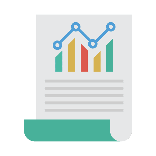 Analytics money files and folders business and finance icon