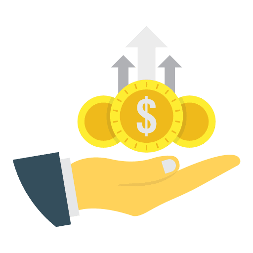 Growth coin business and finance plant icon