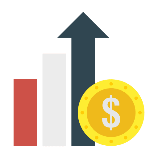 Growth report graphic up arrow icon