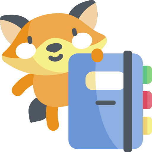 Notebook graphic designer fox art and design icon