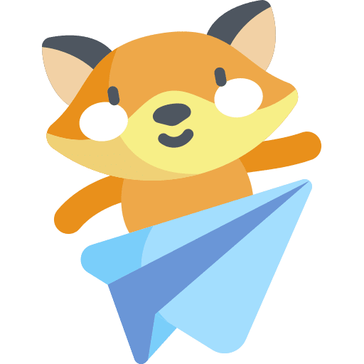 Message paper plane fox graphic designer icon