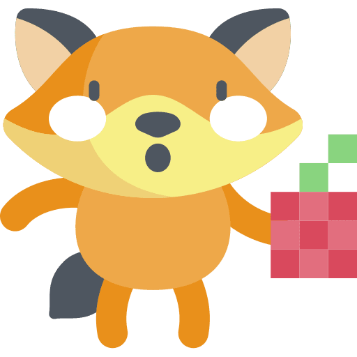 Pixel pixel fox graphic designer icon