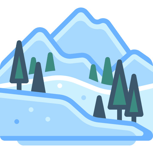 Mountain scenery snowy winter icon