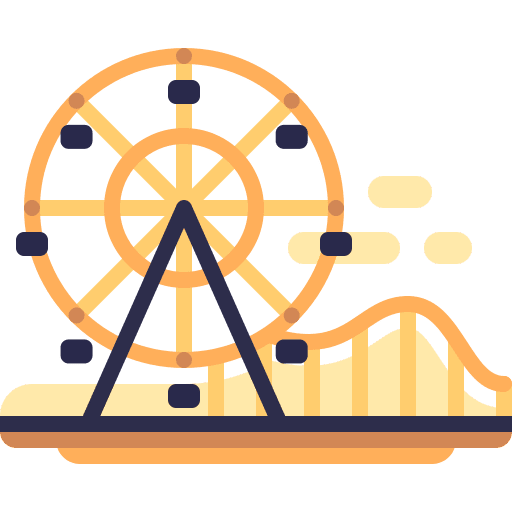 Amusement park cityscape amusement park ferris wheel icon