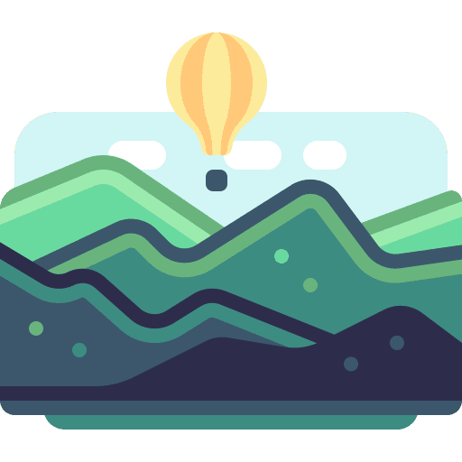 Landscape outdoors scenery hot air balloon icon