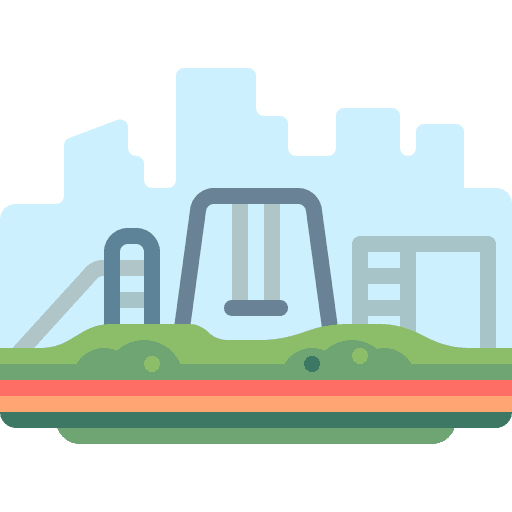 Playground architecture and city scenery playground icon
