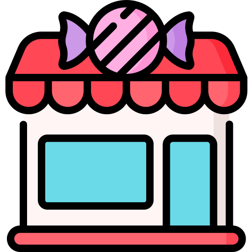 Candy shop buildings candy shop food and restaurant icon