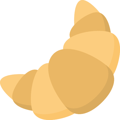 Croissant baked bakery food icon