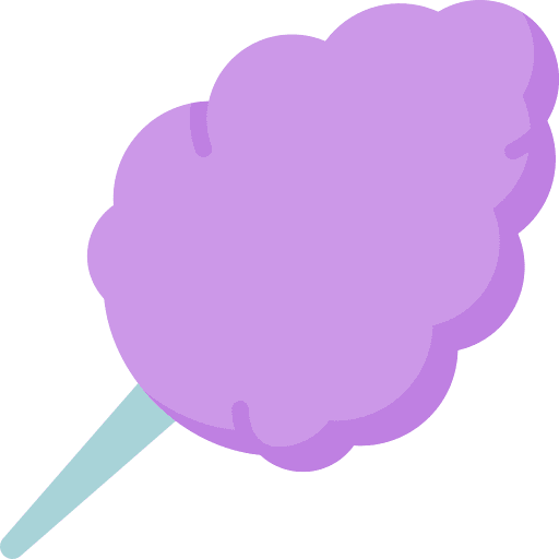Cotton candy dessert food and restaurant candy icon